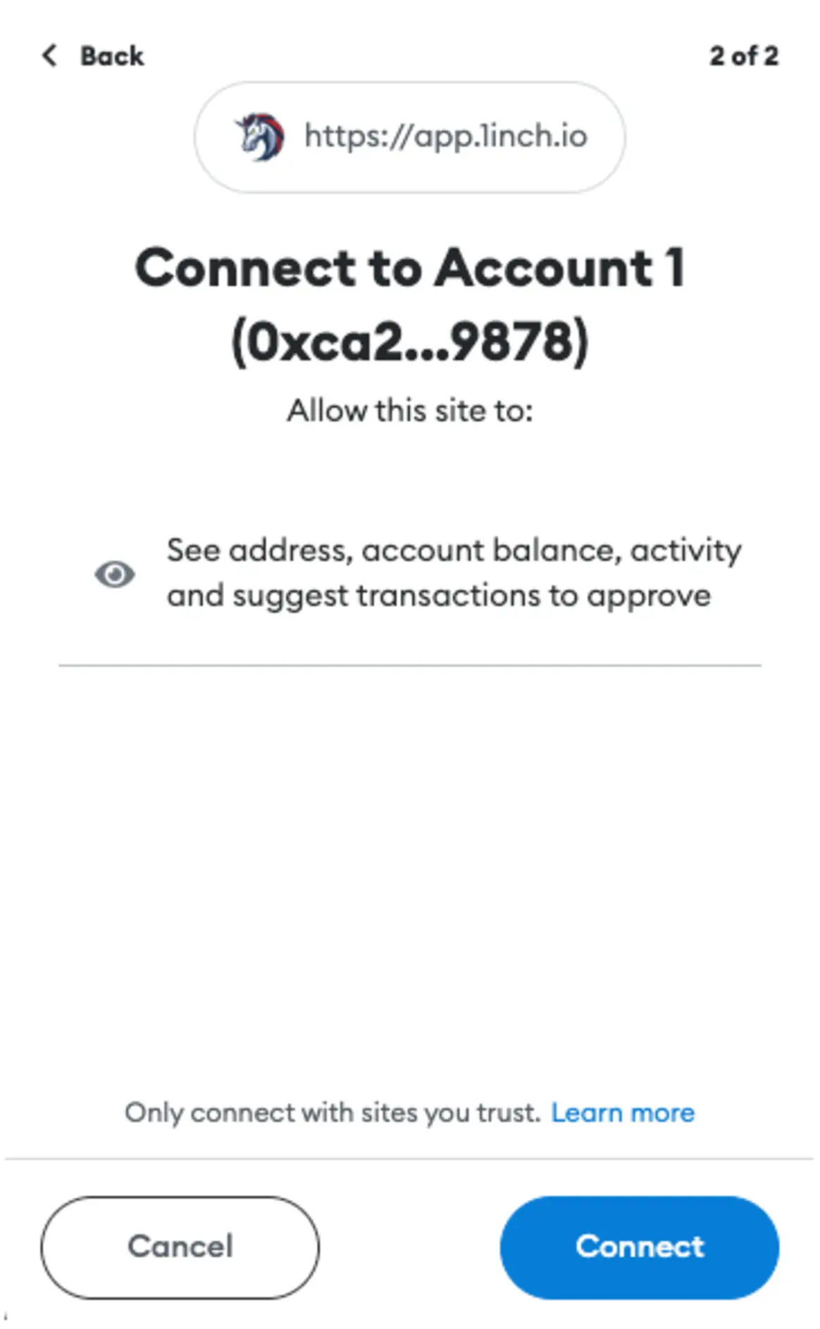 Autorisations metamask